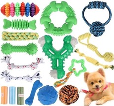 Dog Chew Toys for Puppy 18 Pack Puppies Teething Chew Toys  Pet Rope Squeaky Toy - £22.56 GBP