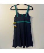 Lands&#39; End New w Tag Medium Swim Dress Adjustable Straps Green Trim Navy... - $341.93 MXN