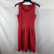 NEW JCREW $128 Pleated A-Line Dress Size 00 Red GA4 A5434 Knee Length NWT - £25.89 GBP