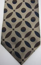 NEW $220 Gucci Light Taupe With Brown, Black Circles Silk Tie Italy - £70.78 GBP
