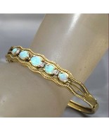 6Ct Ovale Opale &amp; Imitation Diamant Bracelet 14k Plaqué Or Argent 2&#39;4 - $235.09 CAD