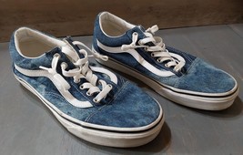 Vans Denim Acid Wash Blue Canvas Classic Skate Shoe Old Skool M 8.5 W 10 500714 - $37.07