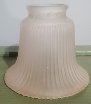 Frosted Bell Shape Glass Ribbed Lamp Light Cover Shade Ceiling Fan 2 1/4... - $222.11 MXN