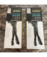 2 Vintage Montgomery Ward Support Socks Anti Static Size Large New Rare - $108.92 CAD
