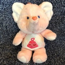 Vintage Kenner Care Bears Lotsa Heart Elephant Pink 13&quot; Plush Stuffed Toy 1984 - £23.58 GBP