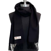 100% Cashmere Scarf Made In England Solid Black Super Soft Unisex #F04 - £7.09 GBP