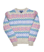 B.I. Gear Acrylic Wool Blend Sweater Womens M Fair Isle Nordic Crewneck - £21.97 GBP