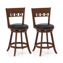 Set of 2 Swivel Bar Stools with Rubber Wood Frame - $406.80