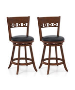 Set of 2 Swivel Bar Stools with Rubber Wood Frame - $166.53