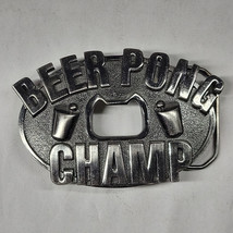 Beer Pong Champ Belt Buckle Bottle Opener Novelty Funny Frat Party Animal Trophy - $9.44