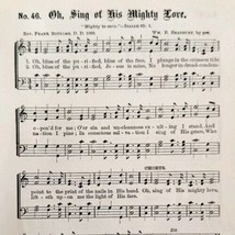 1883 Gospel Hymn Song His Mighty Love Sheet Music Victorian Religious AD... - £11.46 GBP