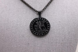 NIB FaithHeart Stainless Steel Black Odin Pendant Norse Mythology Length... - £15.17 GBP
