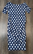 ASOS NWT Womens Size 4 Maternity Blue Polkadot Short Sleeve Maxi Dress BZ - £23.35 GBP