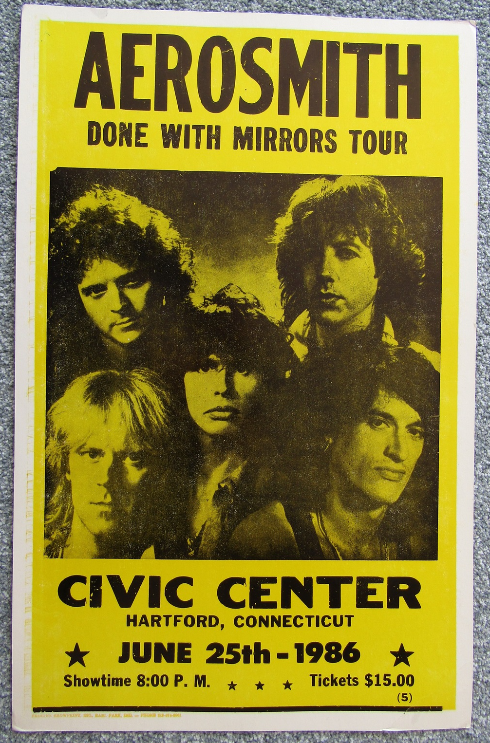 Aerosmith Vintage 1986 Tribune Concert Poster - $165.00