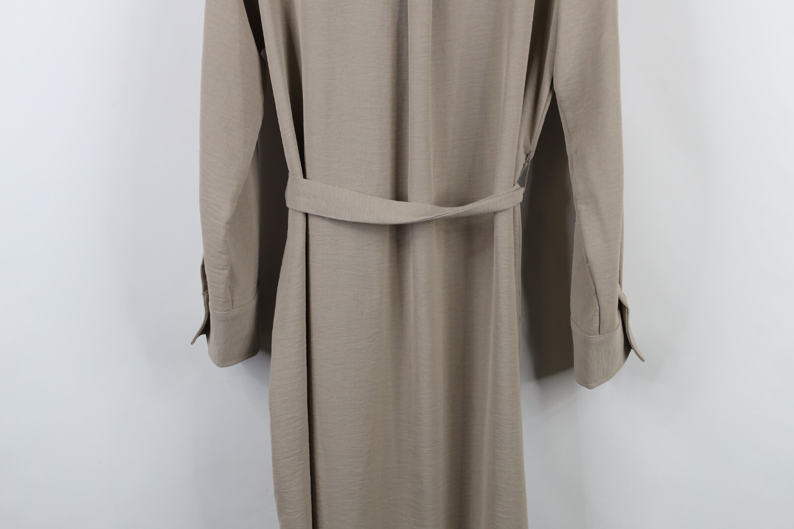 Deadstock Vintage Y2K DKNY Womens 10 Long Sleeve Knit Tie Dress Khaki Brown Item image 15