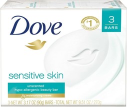Dove Beauty Bar Sensitive Skin 3.17 oz, 3 Bar (Pack of 5) - £51.95 GBP