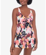 MSRP $109 Swim Solutions Printed Tummy-Control Swimdress Size 10 - €15,42 EUR