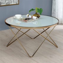 ACME Valora Coffee Table in Frosted Glass and Champagne - £170.04 GBP