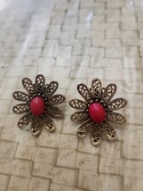 ART Earrings Arthur Pepper Clip On Earrings Gold Finish Filigree Vintage... - $441.75 MXN