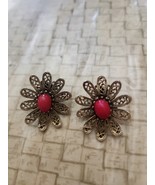 ART Earrings Arthur Pepper Clip On Earrings Gold Finish Filigree Vintage... - $446.45 MXN