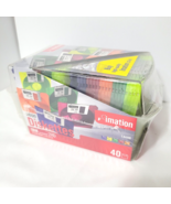 Imation Neon Diskettes 40 Pack IBM 2HD 3.5&quot; Floppy Disks in Case NEW SEALED - £30.69 GBP