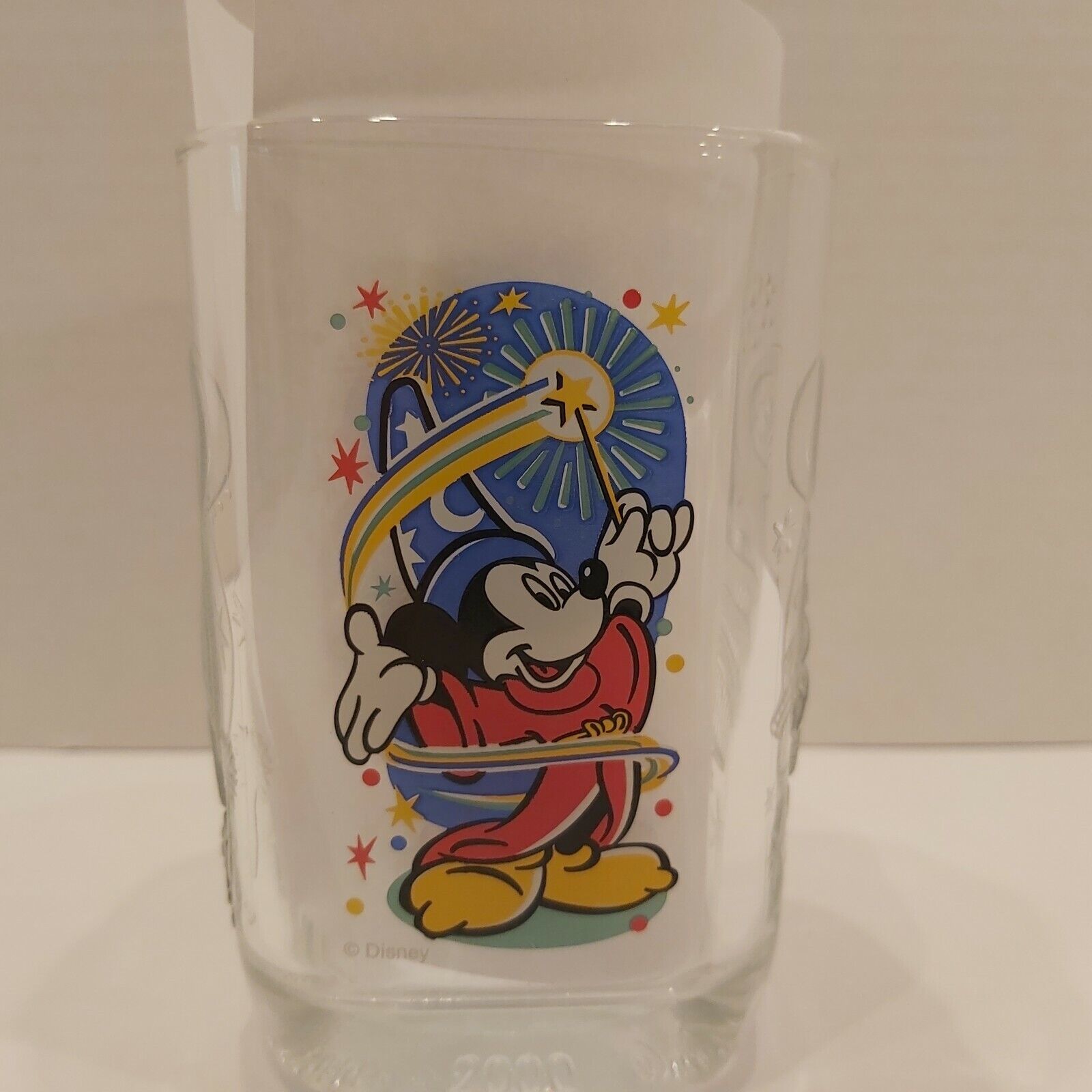 Vtg 2000 McDonald's Walt Disney's Mickey Mouse Fantasia Square Glass Epcot - £9.31 GBP
