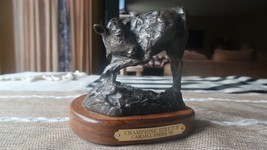 Vintage ROCKY BARSTAD Bronze Cow Calf Statue Cargill Foods Champions Trophy 5.5&quot; - £316.54 GBP