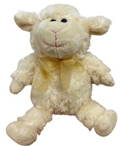 Commonwealth Plush Lamb Sheep 12&quot; Cream Lovey Gold Sheer Bow 2010  - $12.64