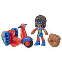 Marvel Spidey and His Amazing Friends Ms.Marvel Action Figure and Embiggen Bike  - £18.37 GBP