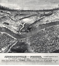 Andersonville Prison 1864 as drawn by Private Thomas O&#39;Dea - Civil War P... - $127.89