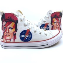 David Bowie Fan Art Custom Converse,Aladdin Sane Inspired Shoes Custom Converse  - £79.91 GBP+