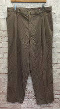 Chaps Pleated Travel Pant Traditional Fit Easy Care Tan Brown 36X30 NEW - £27.46 GBP