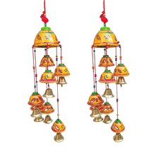 Home Decor Wall Hanging Bell  for Traditional Look  Decoration Yellow Pack of 2 - £23.67 GBP