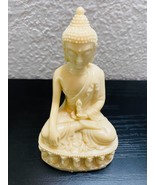 Vintage 5.5” Molded Cream Resin Thai Buddha Statue, Platform Seated, Fen... - £22.93 GBP