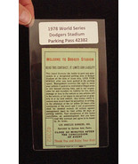 1978 World Series Dodger Stadium, Parking Pass Ticket- Los Angeles, CA -... - $571.18 MXN