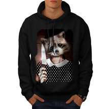 Wellcoda Raccoon Girl Sweet Mens Hoodie, Cute Lady Casual Hooded Sweatshirt - £26.20 GBP+