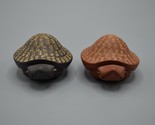Chinese Clay Turtle Figurines Inscribed Shell Black + Brown Tea Pet Feng... - $38.69