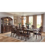 Luxury 9pc Dark Oak Dining Set w/ Extension Leaf - €3.007,01 EUR