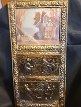 Antique Brass Letter Holder With Dutch Home Picture Stunning Piece - £32.48 GBP