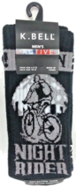 Men 10-13 NIGHT RIDER Bicycle CYCLING Novelty CREW SOCKS-K Bell-REFLECTI... - $10.77