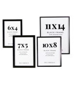 Decorebay Home Aluminum Black 6&quot;x4&quot;, 7&quot;x5&quot;, 10&quot;x8&quot;, 11&quot;x14&quot; Picture Phot... - $206.73 MXN+