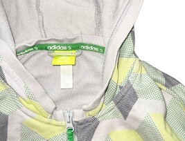 Adidas Neo Label Geometric Zip Hoodie Women’s Small Yellow Gray Pattern image 4