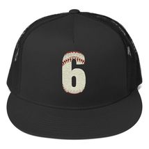 Number 6 Varsity Font Embroidered Trucker Hats Adjustable Hat Women Baseball Cap - £26.79 GBP