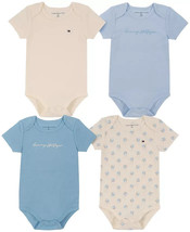 TOMMY HILFIGER Baby Boys Logo Short Sleeve Bodysuits,( Pack 4) 18M - £19.75 GBP