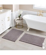 Charisma Bath Rugs Gray Grey 2-Pack Diamond Rectangle Nonskid Drylon Mic... - $90.16 CAD