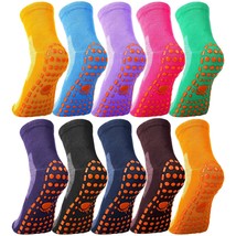10 Pairs Grip Socks Non Slip Yoga Pilates Hospital Slipper Socks Cushion... - $38.99