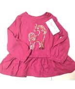 Cat &amp; Jack Girls Hot Pink Unicorn Long Sleeve T-Shirt NWT Size: 18M - £9.40 GBP