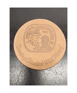 1981 National Scout Jamboree leather coaster-Scouting Reunion with History - £3.78 GBP
