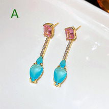 Dazzling Colorful CZ Earrings, Pink CZ Butterfly Dangle Earrings - £7.47 GBP