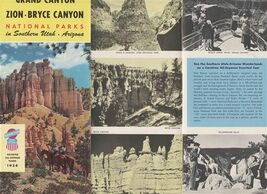 Union Pacific Railroad Brochure Grand Canyon Zion Bryce Canyon Parks 1954 - $17.82